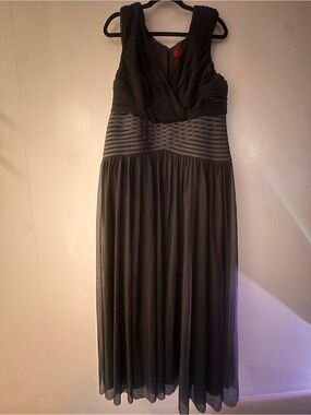JS Collections Dark Gray Sleeveless Ruched Maxi Dress